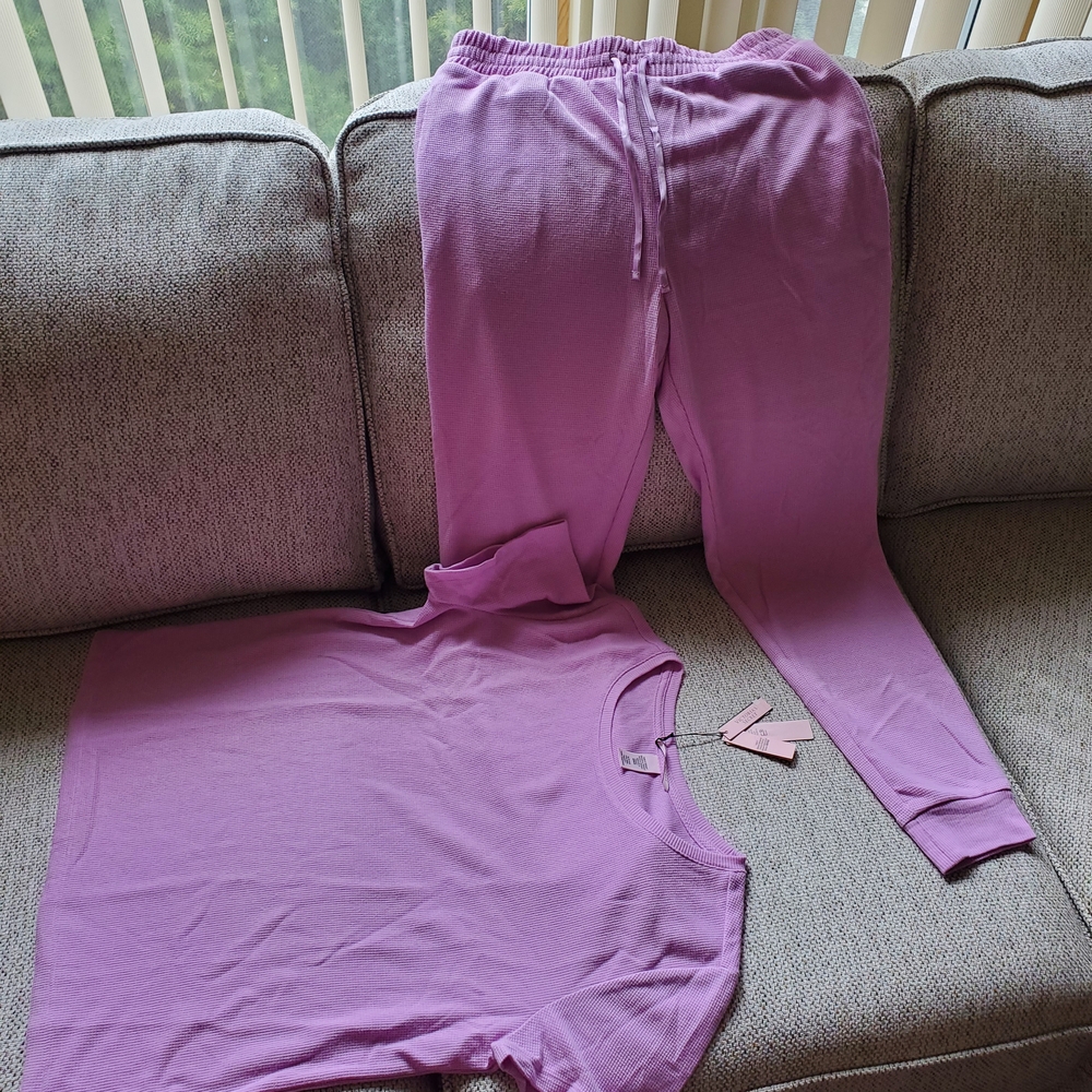 Victoria's Secret Lilac Two-Piece Pajama Set - Tee & Joggers